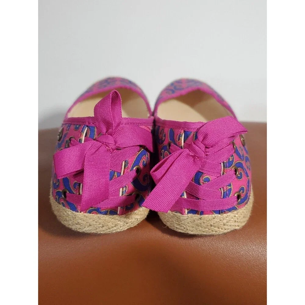 UGG Australia Size 9 Pink Purple Paisley Fabric Slip On Flats Espadrilles